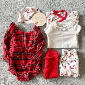 7 Piece Mixed Brand Holiday Girl Bundle 6-9 months